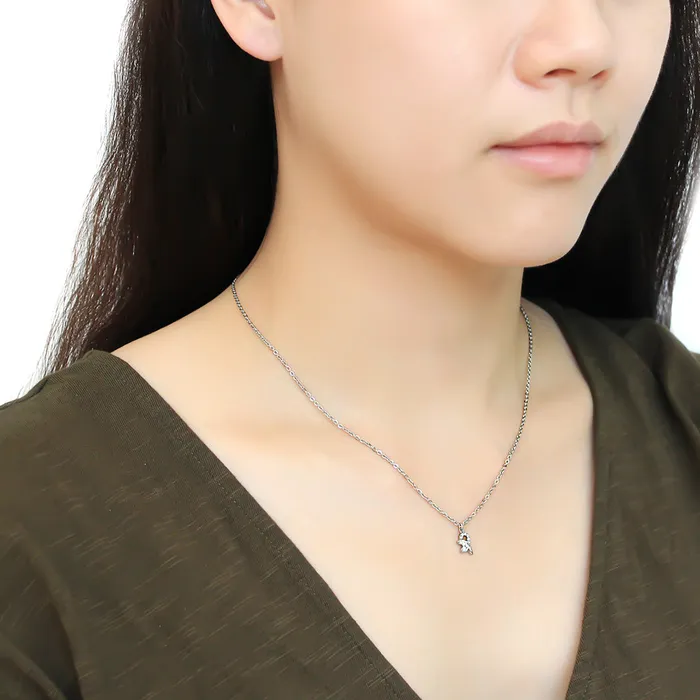 Necklaces Green CJ088 Wholesale Womens Stainless Steel AAA Grade CZ Clear Chain Pendant Necklaces Green CJ088 Wholesale Womens Stainless Steel AAA Grade CZ Clear Chain Pendant
