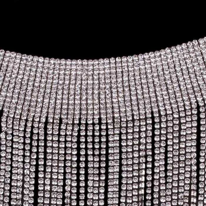 Necklaces Rhinestone Crystal Tassel Necklace THE LUMi SHOP