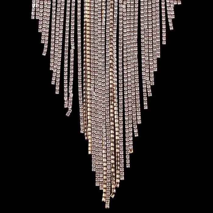 Necklaces Rhinestone Crystal Tassel Necklace THE LUMi SHOP