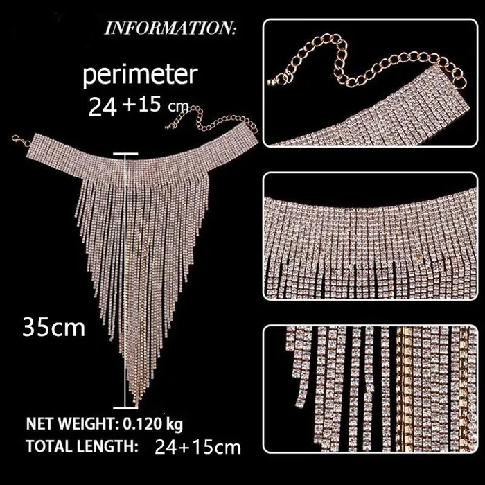 Necklaces Rhinestone Crystal Tassel Necklace THE LUMi SHOP