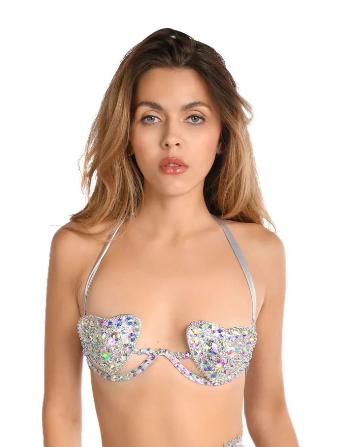 Necklaces THE LUMI SHOP Metallic Heart Rhinestone Top