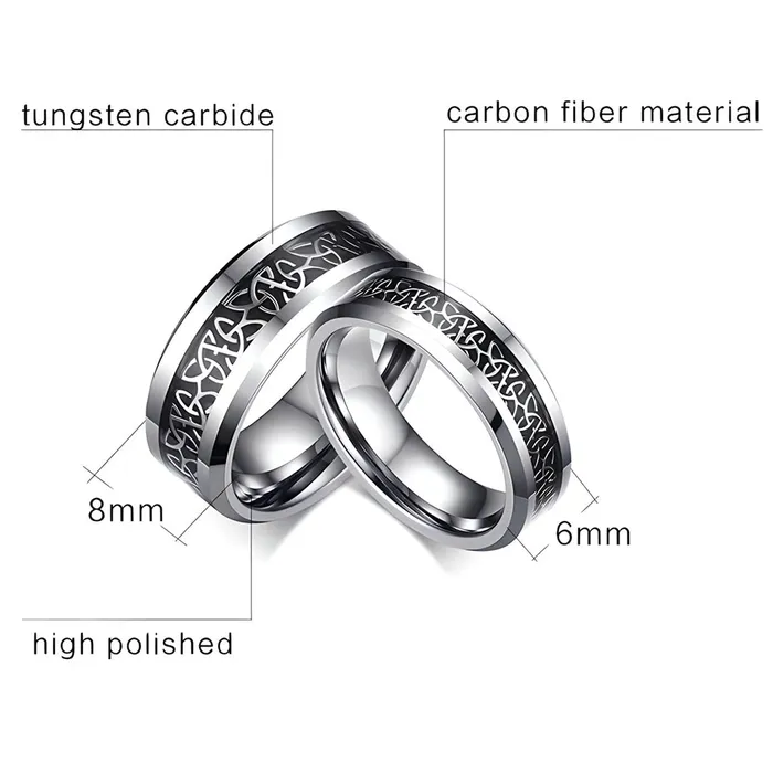 Nirvana Tungsten Couple Rings Earrings