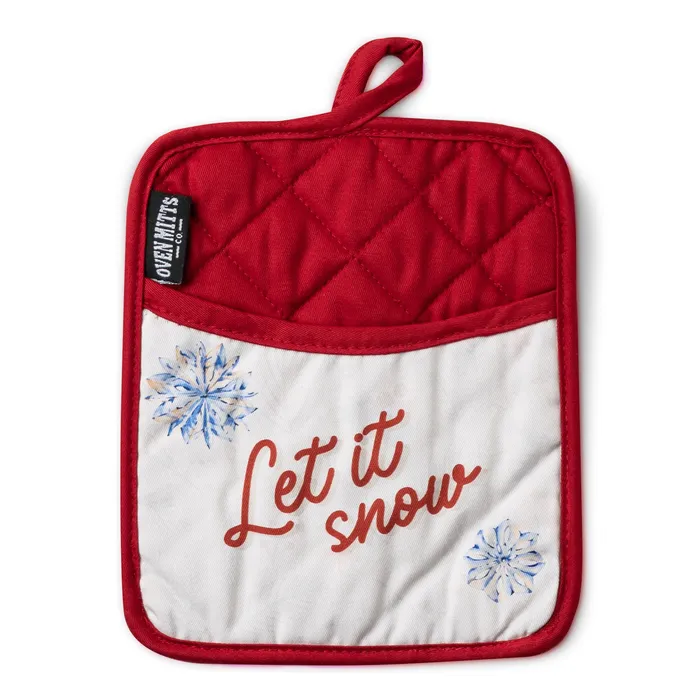 Oven Mitts Co Earrings Let It Snow Christmas Oven Mitts And Potholder Set