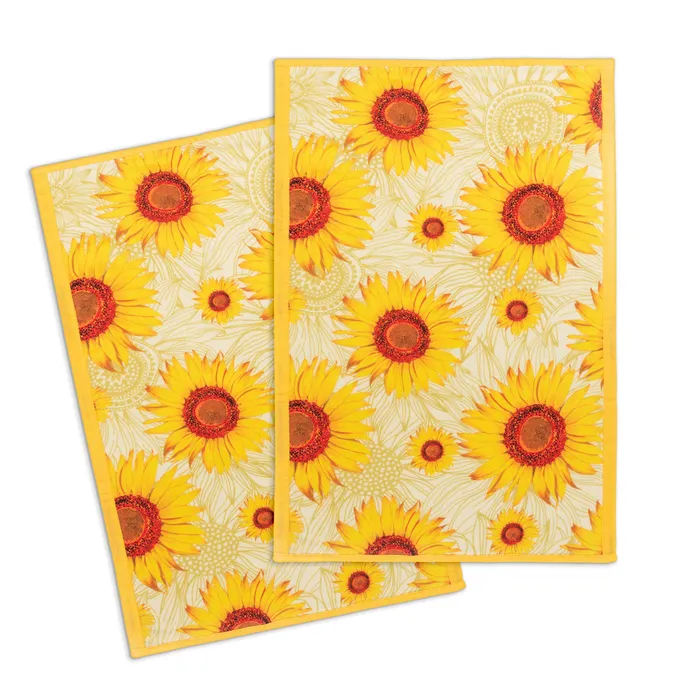 Oven Mitts Co Earrings Summer Sunflowers Kitchen Towel Set