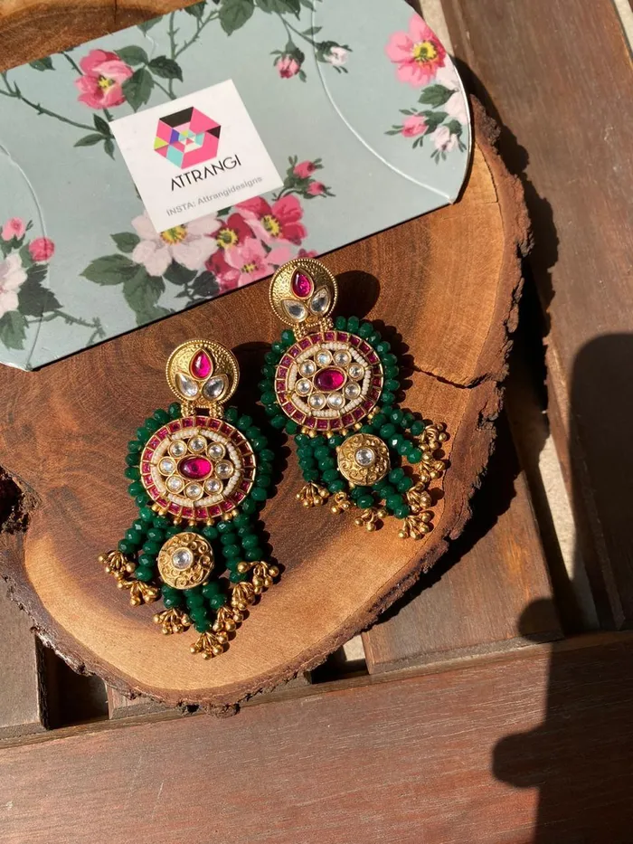 Pareedaar Gold Long Indian Earings Sone Pe Suhaga Collection attrangi PreStyled Sets