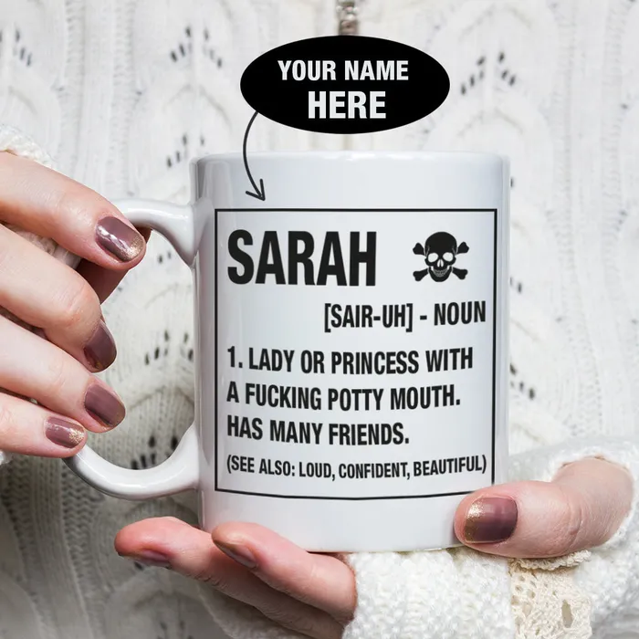 Personalized Lady With A Potty Mouth Skull Mug Zapps Clothing Necklaces