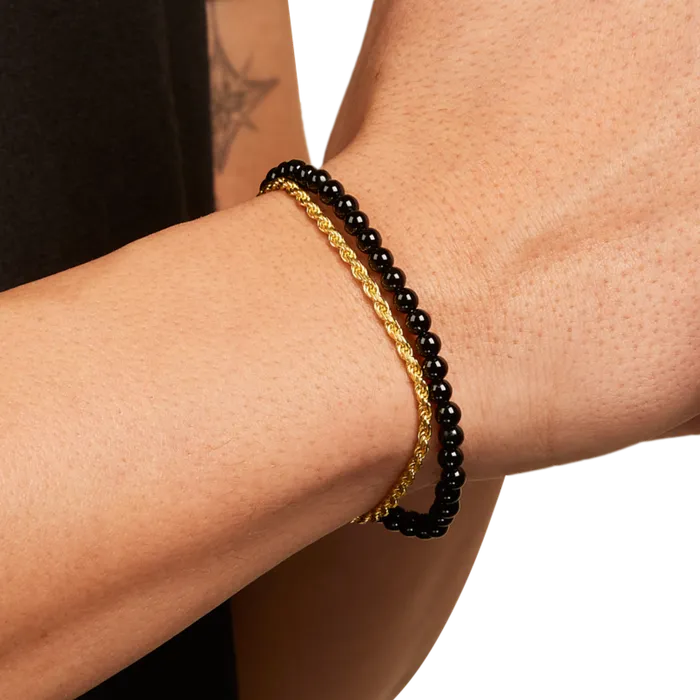 Polished Onyx Rope Stack Gold Vermeil Premium Stacks PreStyled Sets