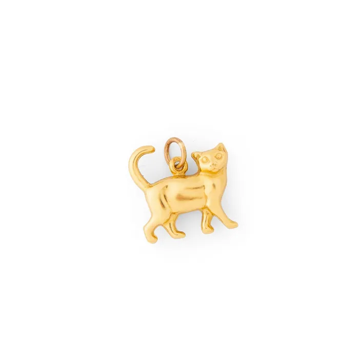 PreStyled Sets Vintage French Walking Cat 18K Gold Charm