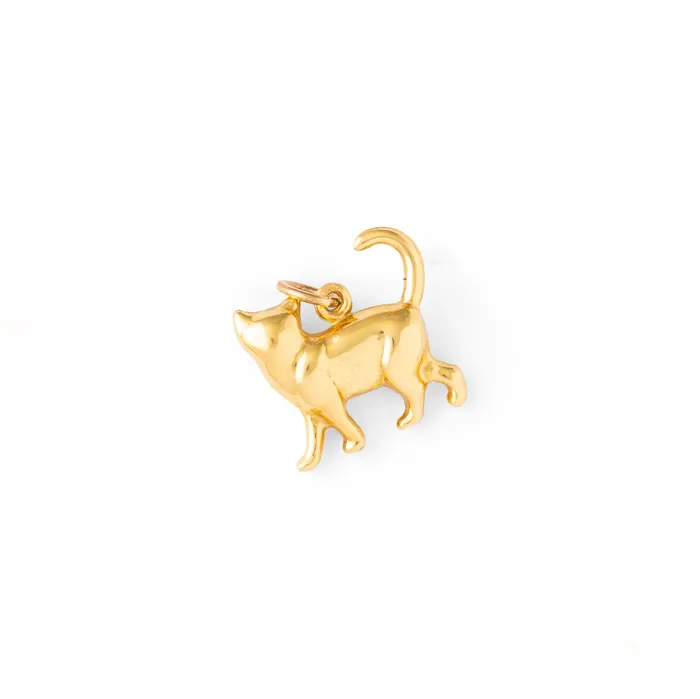 PreStyled Sets Vintage French Walking Cat 18K Gold Charm