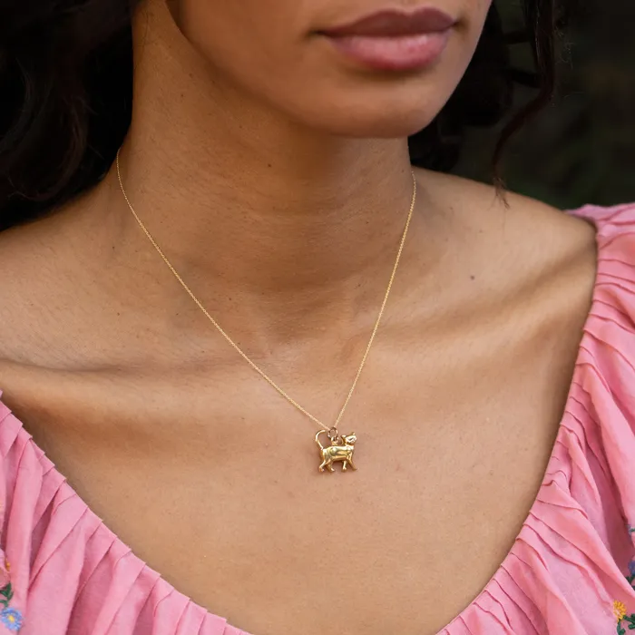PreStyled Sets Vintage French Walking Cat 18K Gold Charm