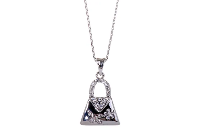 Red Necklaces N7210 Dainty Purse Lock Rhodium Plated Swarovski Elements Pendant Necklace Red Necklaces N7210 Dainty Purse Lock Rhodium Plated Swarovski Elements Pendant Necklace
