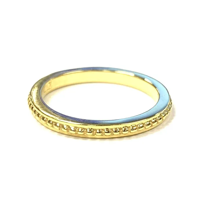 Rings 14K Yellow Gold Beaded Band The Mazza Company
