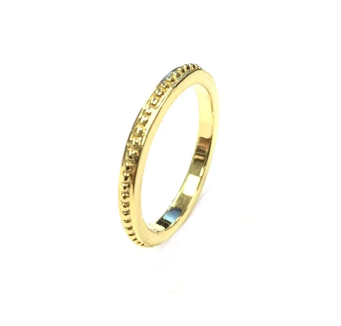 Rings 14K Yellow Gold Beaded Band The Mazza Company