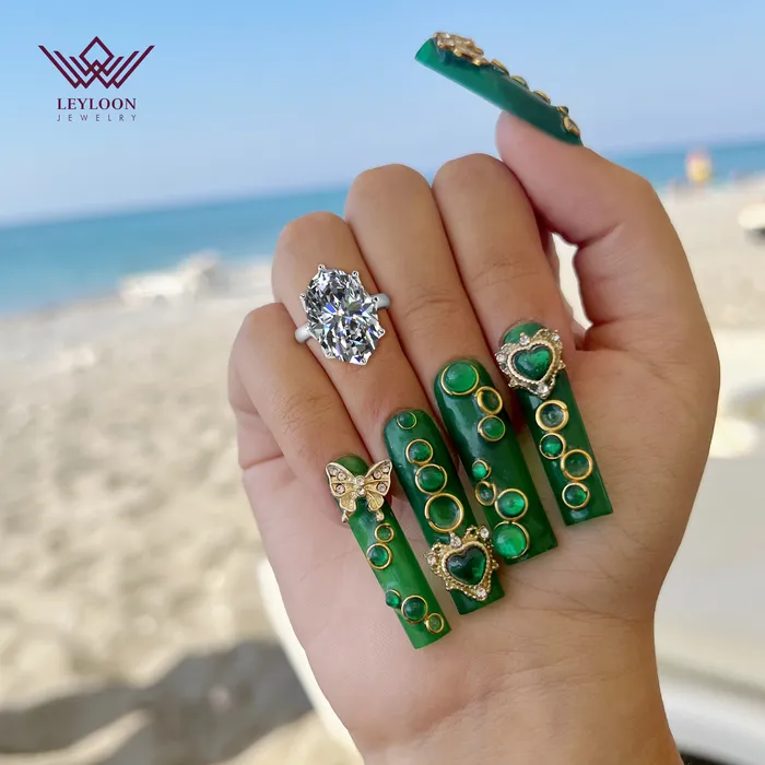 Rings 55 Carat Medium Oval Cut Tulip Set 8 Prong Solitaire Euro Shank D Color Moissanite Ring Leyloon Jewelry Rings 55 Carat Medium Oval Cut Tulip Set 8 Prong Solitaire Euro Shank D Color Moissanite Ring Leyloon Jewelry