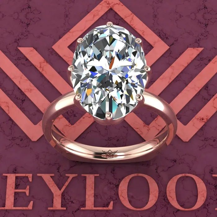 Rings 55 Carat Medium Oval Cut Tulip Set 8 Prong Solitaire Euro Shank D Color Moissanite Ring Leyloon Jewelry