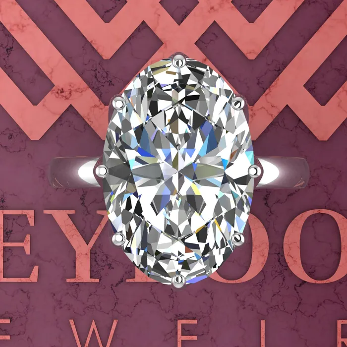 Rings 55 Carat Medium Oval Cut Tulip Set 8 Prong Solitaire Euro Shank D Color Moissanite Ring Leyloon Jewelry