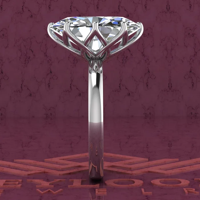 Rings 55 Carat Medium Oval Cut Tulip Set 8 Prong Solitaire Euro Shank D Color Moissanite Ring Leyloon Jewelry