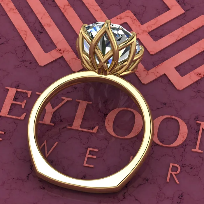 Rings 55 Carat Medium Oval Cut Tulip Set 8 Prong Solitaire Euro Shank D Color Moissanite Ring Leyloon Jewelry