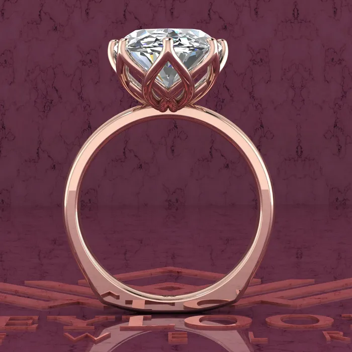Rings 55 Carat Medium Oval Cut Tulip Set 8 Prong Solitaire Euro Shank D Color Moissanite Ring Leyloon Jewelry