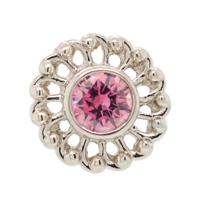 Rings Anatometal Virtue Threaded End in White Gold with 3mm BrilliantCut Gem