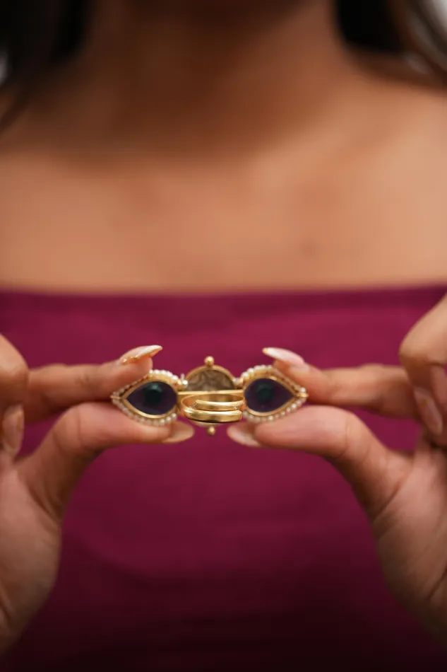 Rings Attrangi Hiva Oversized Adjustable Tribal Ring Banjaran Collection