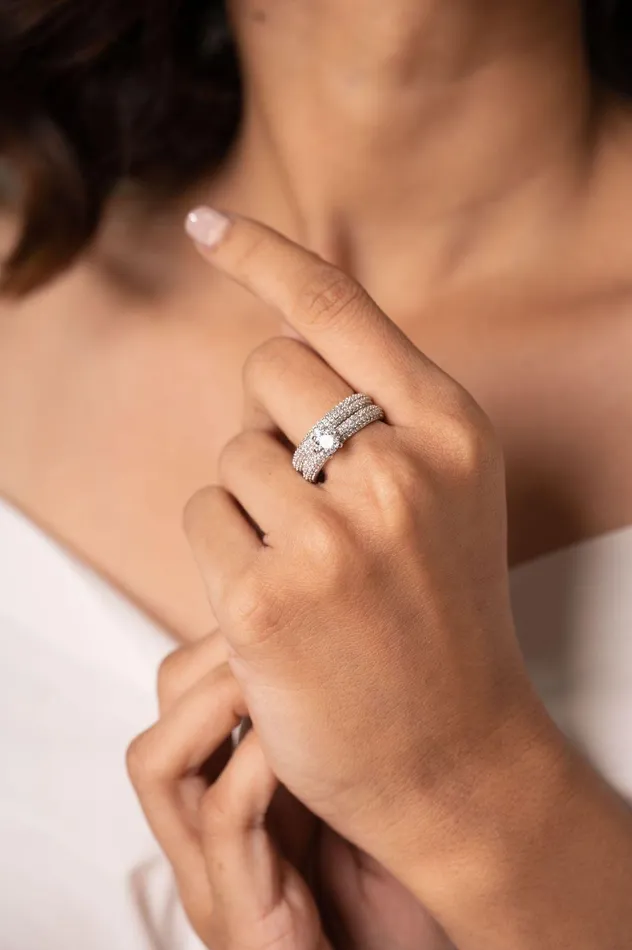 Rings attrangi1 Silver 50 cent ring with band
