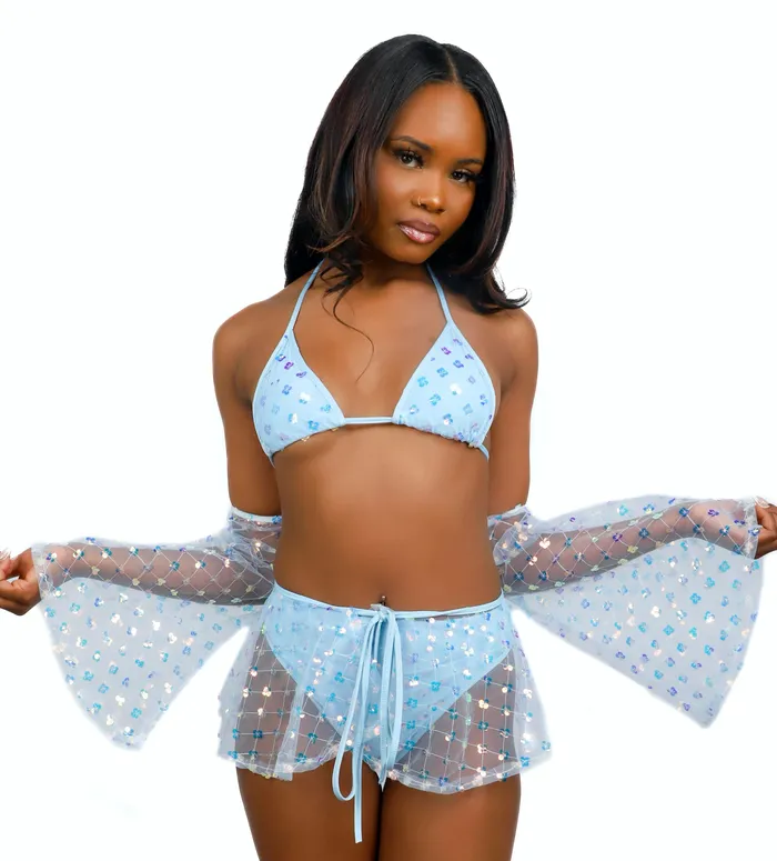 Rings Baby Blue Sparkle Fairy Blossom Arm Sleeves THE LUMI SHOP