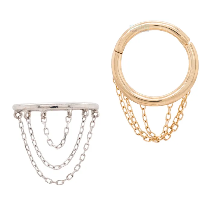 Rings Buddha Jewelry Organics Chainspotting with Chains Hinge Ring Clicker in Gold Rings Buddha Jewelry Organics Chainspotting with Chains Hinge Ring Clicker in Gold