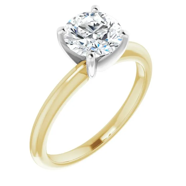 Rings Donald Haack Diamonds 14K Yellow White Gold Solitaire Ring