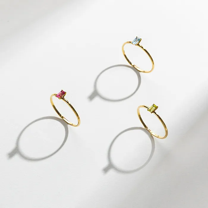 Rings fejn PWD colored baguette ring solid gold