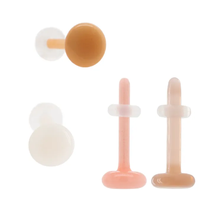 Rings Glass Labret Flatback Retainer Skin Tone 5 Gorilla Glass