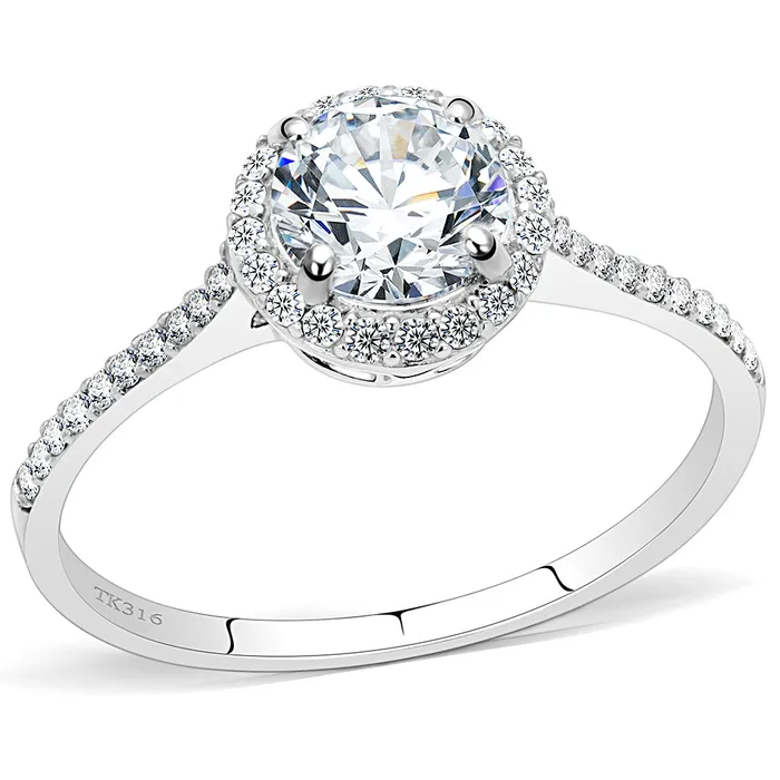 Rings Green CJ022 Wholesale Stainless Steel AAA Grade CZ HaloSet Engagement Ring Rings Green CJ022 Wholesale Stainless Steel AAA Grade CZ HaloSet Engagement Ring