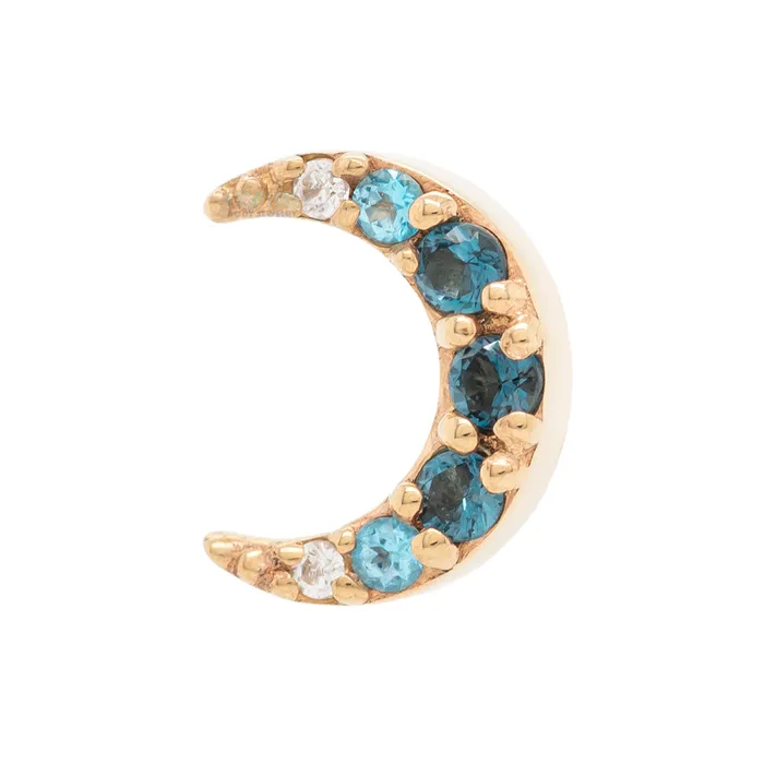 Rings Jula Threaded End in Gold with Gradient Gemstones Genuine London Blue Topaz Ice Blue Topaz White CZs Body Vision BVLA Rings Jula Threaded End in Gold with Gradient Gemstones Genuine London Blue Topaz Ice Blue Topaz White CZs Body Vision BVLA