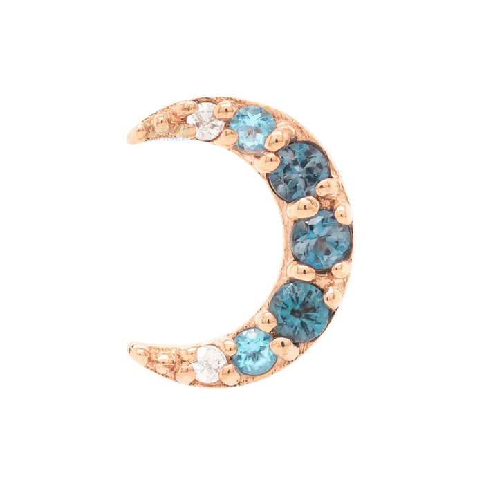 Rings Jula Threaded End in Gold with Gradient Gemstones Genuine London Blue Topaz Ice Blue Topaz White CZs Body Vision BVLA