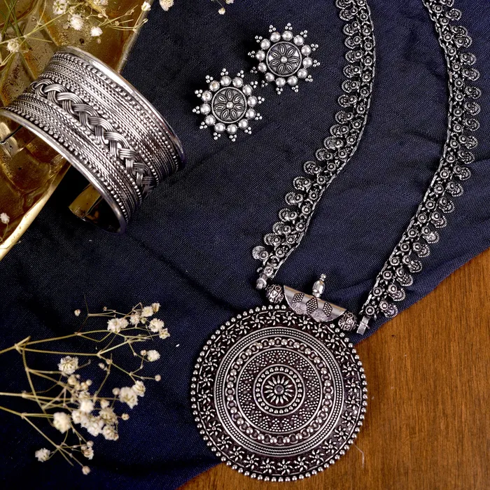 Rings Teejh Teejh Mishita Metallic Silver oxidized Jewelry Gift Set