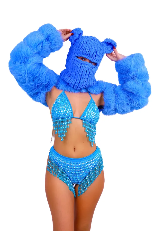 Rings THE LUMI SHOP FULL OUTFIT Blue Fuzzy Bear 4 pcs