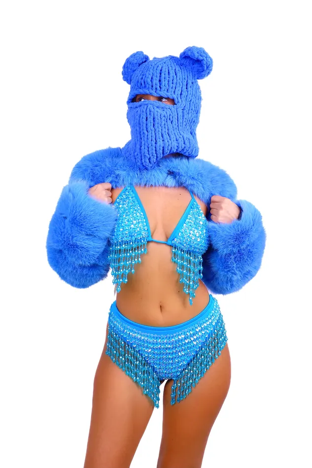 Rings THE LUMI SHOP FULL OUTFIT Blue Fuzzy Bear 4 pcs