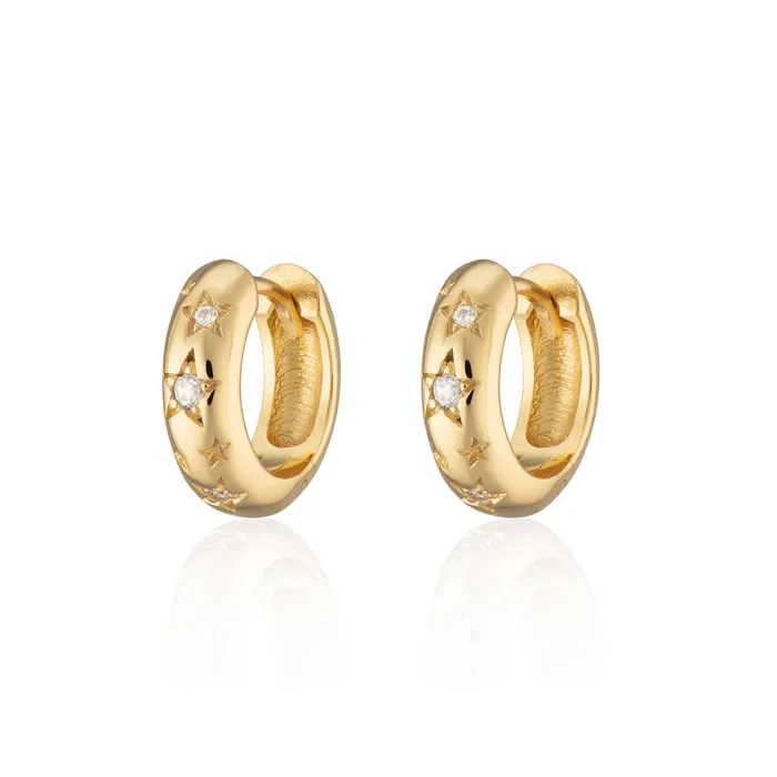 Scream Pretty Earrings Celestial Chunky Huggie Hoop Earrings