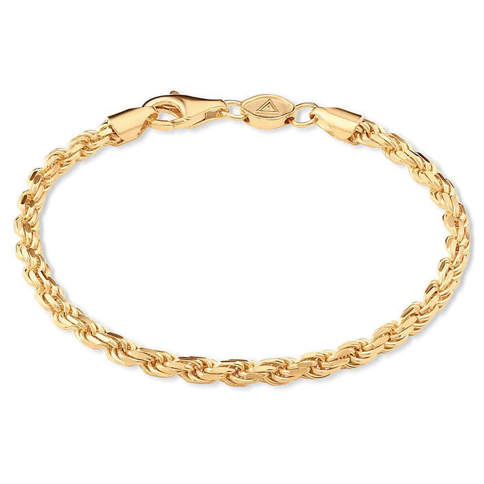 Solid Gold 14k Gold Rope Bracelet 35mm Bracelets