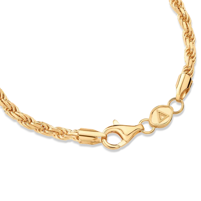 Solid Gold 14k Gold Rope Bracelet 35mm Bracelets