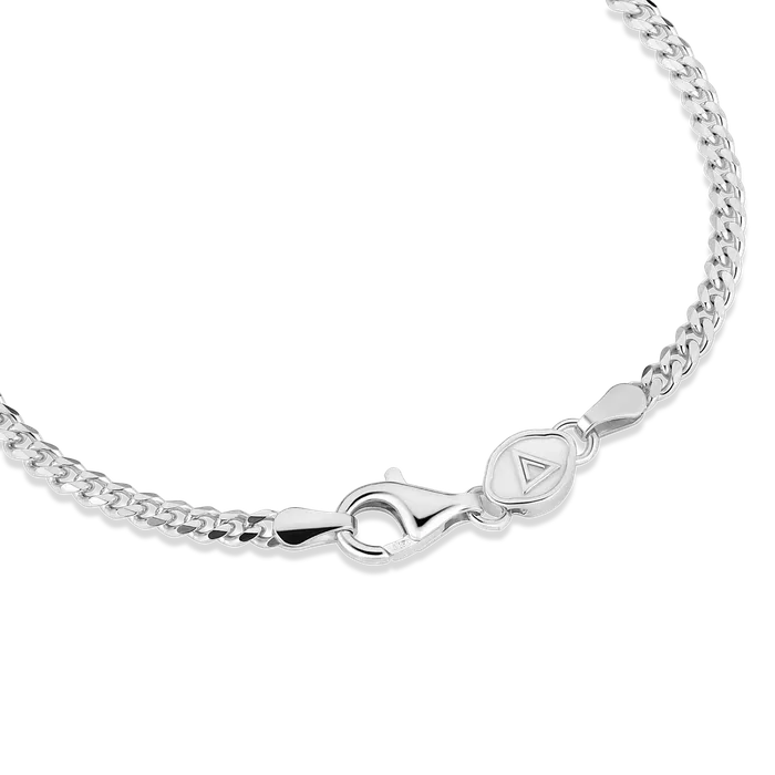 Solid Gold Bracelets 14k White Gold Curb Bracelet 3mm