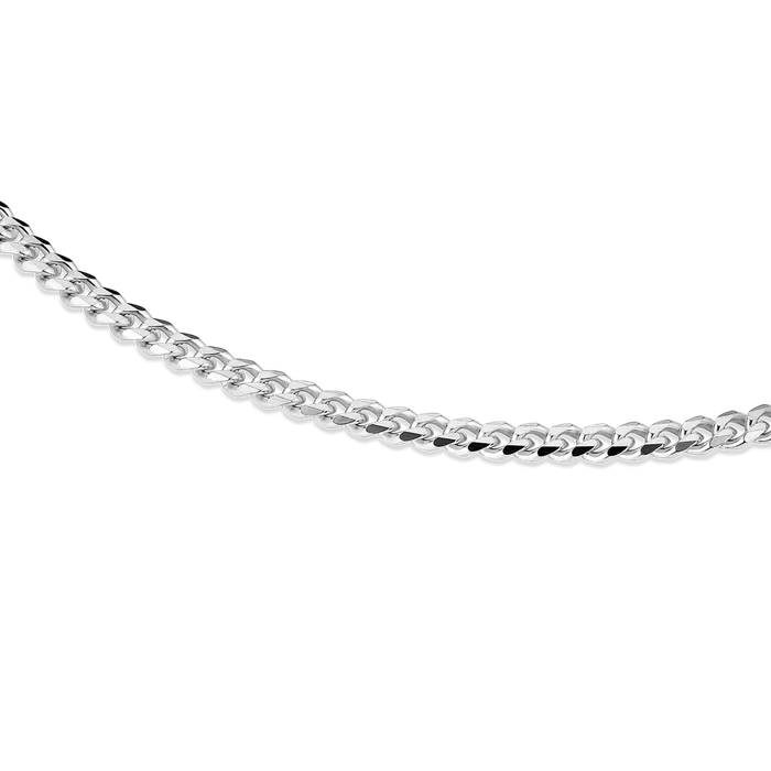 Solid Gold Bracelets 14k White Gold Curb Bracelet 3mm