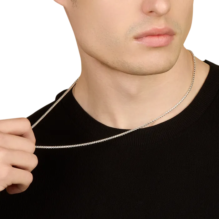 Solid Gold Necklaces 14k White Gold Box Chain 3mm