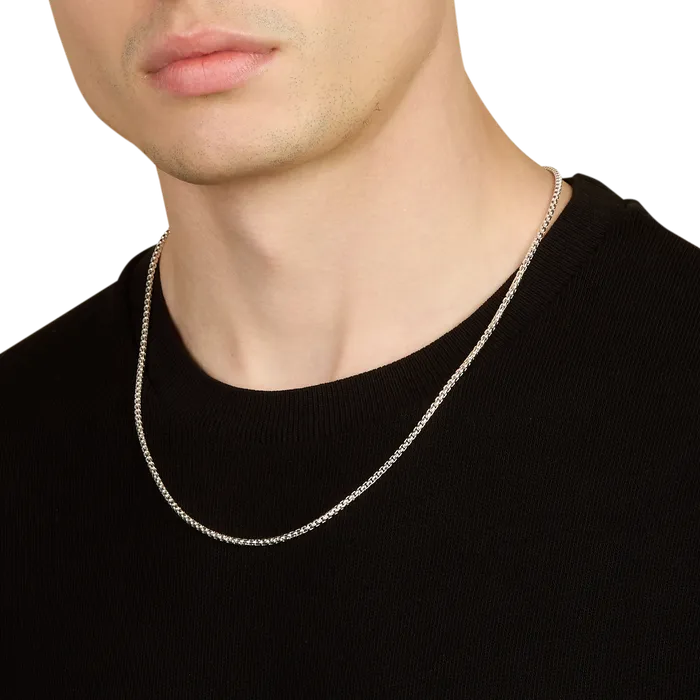 Solid Gold Necklaces 14k White Gold Box Chain 3mm