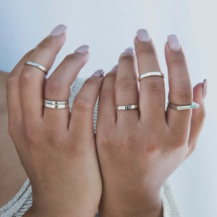 Spirit Silver Infinity Band Ring Turquoise Skies Rings