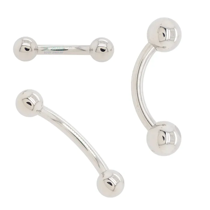 Stainless Steel Curved Barbell 00 ga Anatometal Earrings