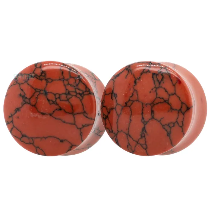 Stone Plugs Red Turquoise Oracle Body Jewelry Earrings