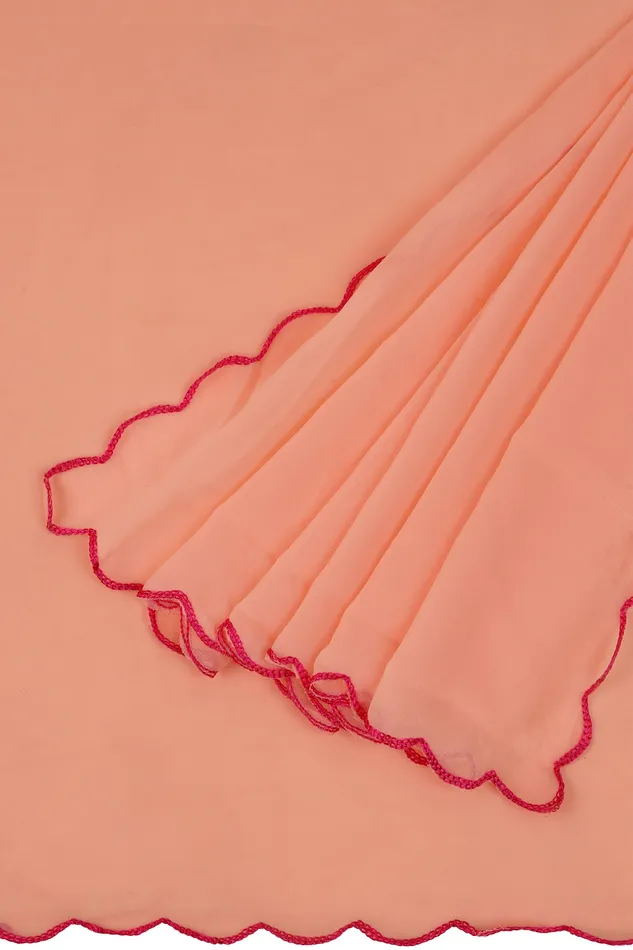 Teejh Apricot Aura Georgette Saree Teejh Earrings