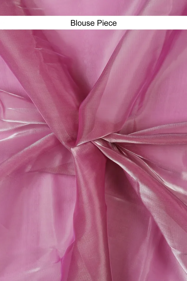 Teejh Earrings Teejh Barbie Pink Tissue PreDraped Saree