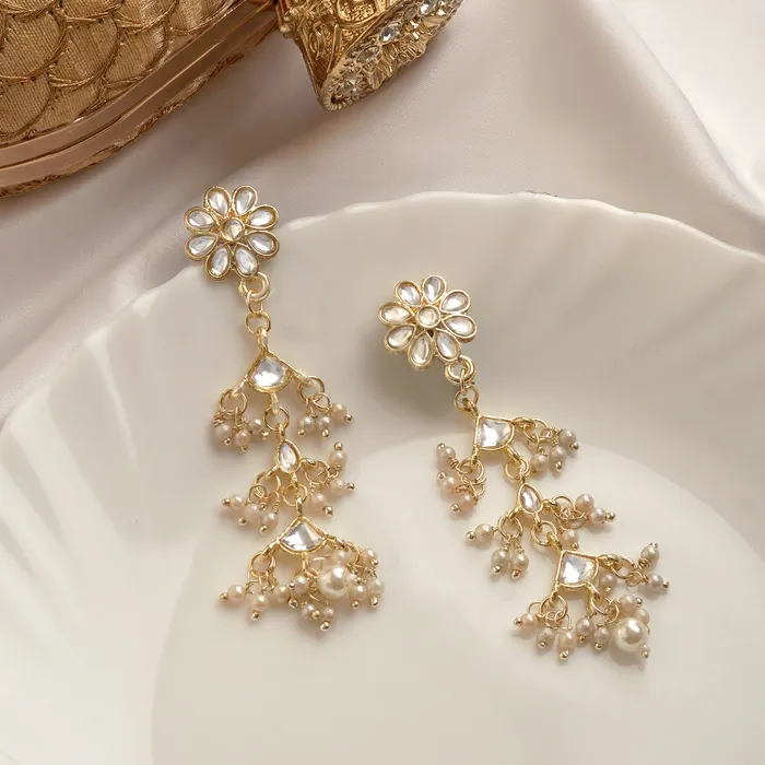 Teejh Earrings Teejh Radhika Pearl and Polki Earring